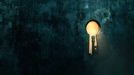 Poster - Ethereal Keyhole An Inviting Passageway to Worlds Beyond  This conceptual image captures the mystique of a glowing keyhole hinting at the realms that lie just out of sight