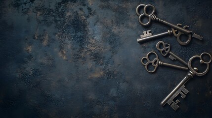 Poster - A conceptual image showcasing a set of keys with mysterious symbolic patterns representing the digital security and access control in the modern technological landscape