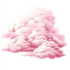 Poster - A pink cloudy png abstract image with a soft pink color