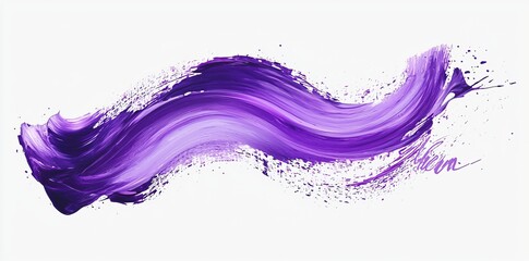 Leinwandbilder - On transparent PNG, lavender and purple ink brushstrokes are isolated.
