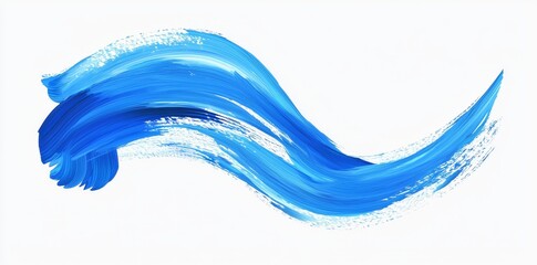 Poster - Isolated blue brush splashes on transparent png.