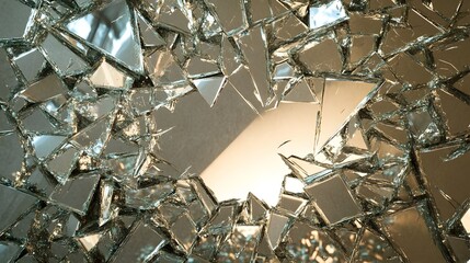 Poster - Shattered Mirror Reflections A Conceptual of Multi Dimensional Perspectives Revealing Fragmented Realities and Prismatic Visions