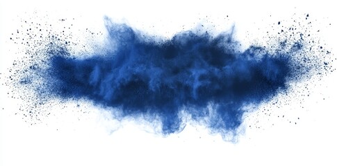 Wall Mural - An abstract blue dust explosion is isolated on a transparent PNG background.