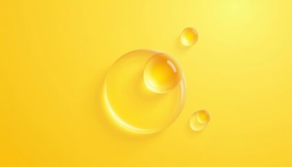 Wall Mural - Bubbles of Joy  A Soothing Yellow Serenity