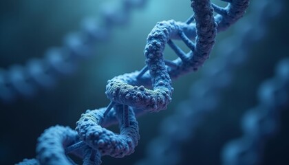 Abstract DNA structure in a futuristic blue hue