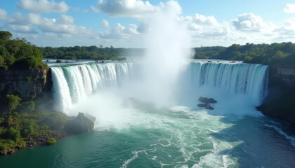 Canvas Print - Majestic Waterfall in the Heart of Nature