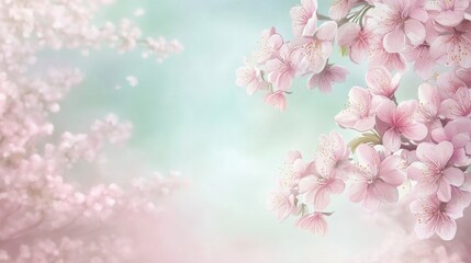 Wall Mural - Springtime Blossom Serenity: Delicate Cherry Blooms in Soft Light