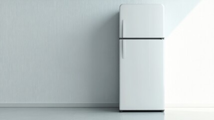 Wall Mural - White Refrigerator Against a Light Wall