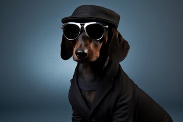 Canvas Print - Dog pet sunglasses portrait.