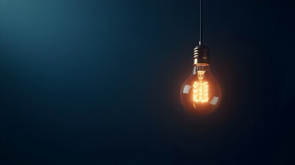 Poster - Conceptual image of an illuminated lightbulb connected to an unseen power source symbolizing innovation creativity and the potential for new ideas  The clean