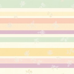 Wall Mural - Pastel Stripes and Floral Patterns Background Wallpaper Design