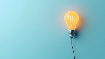 Poster - Illuminating Potential A Conceptual Light Bulb Connected to an Unseen Power Source Symbolizing Innovation Creativity and Breakthrough Possibilities