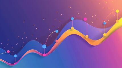 Economy graph with vibrant color gradients and a dynamic upward trend