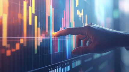 Poster - Financial management technology. Advisor using KPI dashboard on virtual screen. Data analytics graph for business finance.