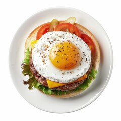 Sticker - Breakfast-Style Egg-Topped Burger