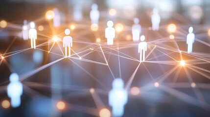 Fototapete - Illustration that illustrates business network expansion using interconnected nodes to represent partnerships, collaborations, and increased connections
