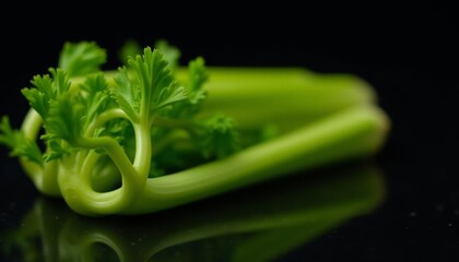 Canvas Print - Freshly cut celery stalks ready to add to your next dish