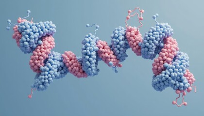 Colorful DNA model in 3D