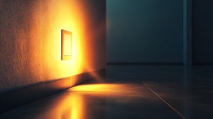 Poster - Conceptual image of a simple light switch that illuminates a different surreal reality