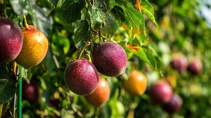 Wall Mural - Passion Fruit Growing on a Vine