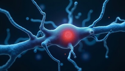 Poster - Neurons in action  A vibrant depiction of neural activity