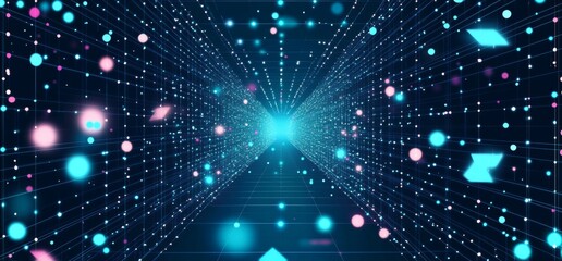 Poster - High-tech and futuristic blue arrow background
