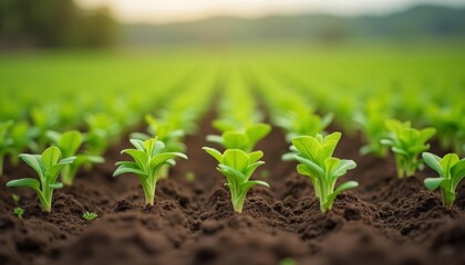 Sticker - New Beginnings  A Field of Freshly Sprouted Plants