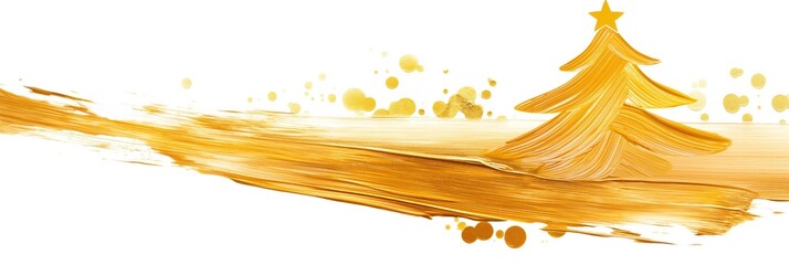 Poster - Golden abstract brush stroke paint with bright, colourful, grunge texture on isolated background. Hand-made, artistic, creative, decorative design with gold, oil, acrylic, watercolor, paint,