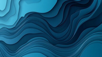 Poster - An abstract blue gradient background with geometric lines and simple shapes.