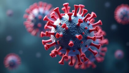 Wall Mural - Viral menace  A 3D rendering of a coronavirus