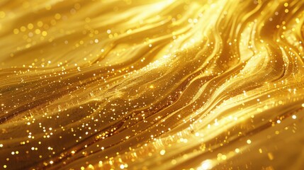 Wall Mural - Gold blurry defocused sparkle glitter gold bokeh background wallpaper with copy space. Gold Christmas glitter design background. Magic artistic shiny golden circle bokeh.