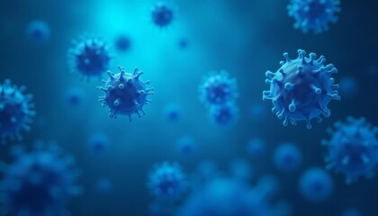 Wall Mural - viral outbreak a microscopic view of a pandemic