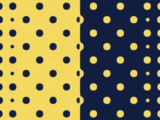 Wall Mural - abstract background with a simple design of blue and yellow polka dots. The pattern is divided into two sections, with a gradient of blue dots on the left and yellow dots on the right