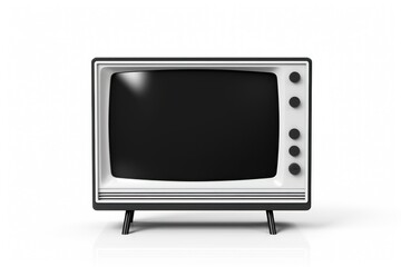 Wall Mural - Blank screen tv television white background electronics.