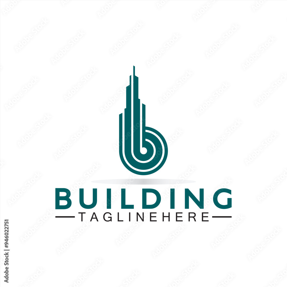 initial B with building vector logo design. Letter B logo formed ...