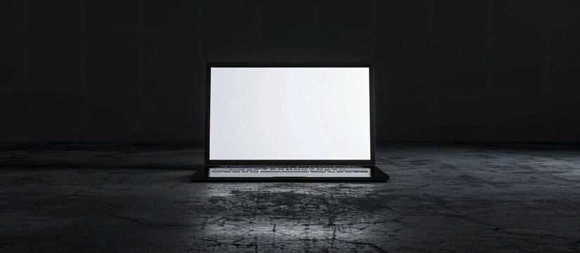 Business concept Laptop featuring a blank copyspace screen background ideal for advertising text marketing and design