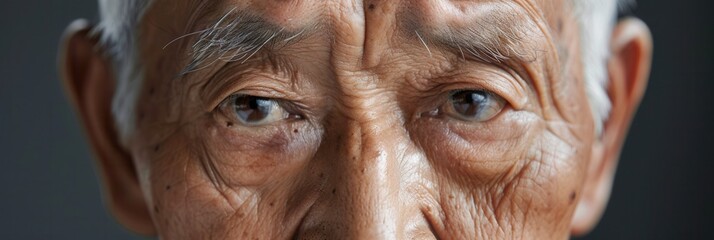 Aufkleber - The elderly man exudes calmness and wisdom through his expressive features, representing diverse cultural backgrounds in a tranquil environment. Generative AI