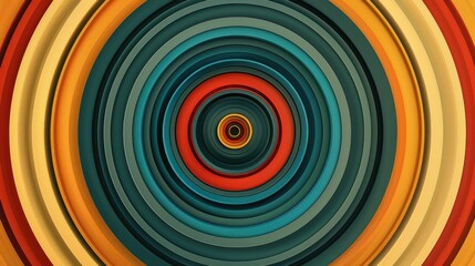 Wall Mural - Abstract background with layered concentric circles in vibrant tones