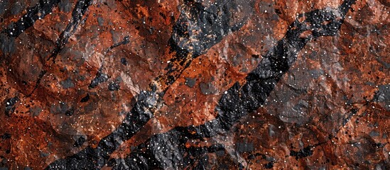 Poster - Reddish brown granite texture featuring black and gray specks Close up view Used as a background. Copy space image. Place for adding text and design