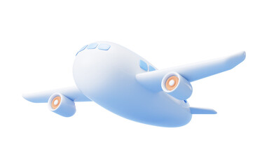 Air plane with cartoon style, 3d rendering.