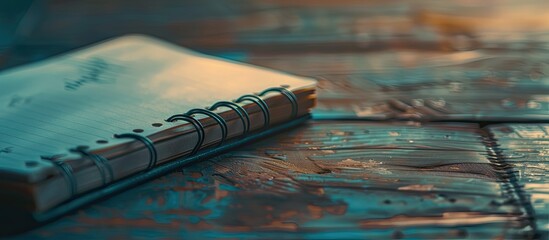 Poster - close up image of a notebook vintage appearance. copy space image. place for adding text and design