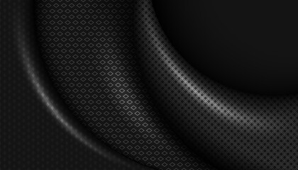 Poster - creative curve gray geometric black design dark banner pattern background