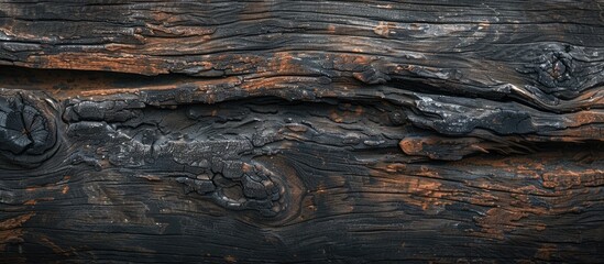 Wall Mural - Close up of aged natural wood grunge texture Dark surface featuring an old natural wood pattern Rustic tabletop view with copy space for text