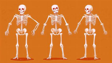 Wall Mural - skeleton image on bright background