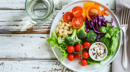 Wall Mural - Balanced diet plate with labeled sections