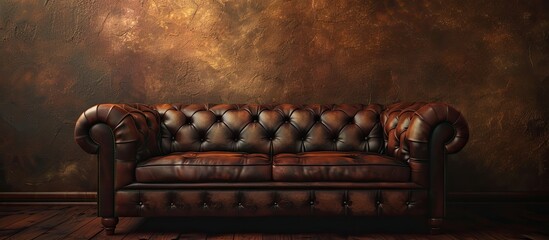 Sticker - Leather sofa backdrop. Copy space image. Place for adding text and design