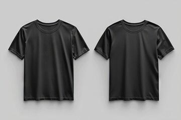 Black crumpled t-shirt on a dark background with an empty flat lay