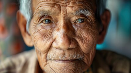 Aufkleber - Elderly men from different ethnic backgrounds are portrayed with serene expressions, embodying wisdom and a deep understanding of life. Generative AI