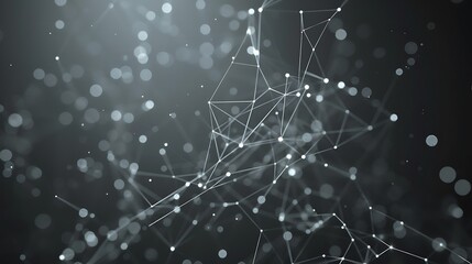 elegant plexus design with white dots and glowing lines on gray, text area in center.