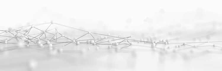 Poster - Abstract White Network of Interconnected Spheres